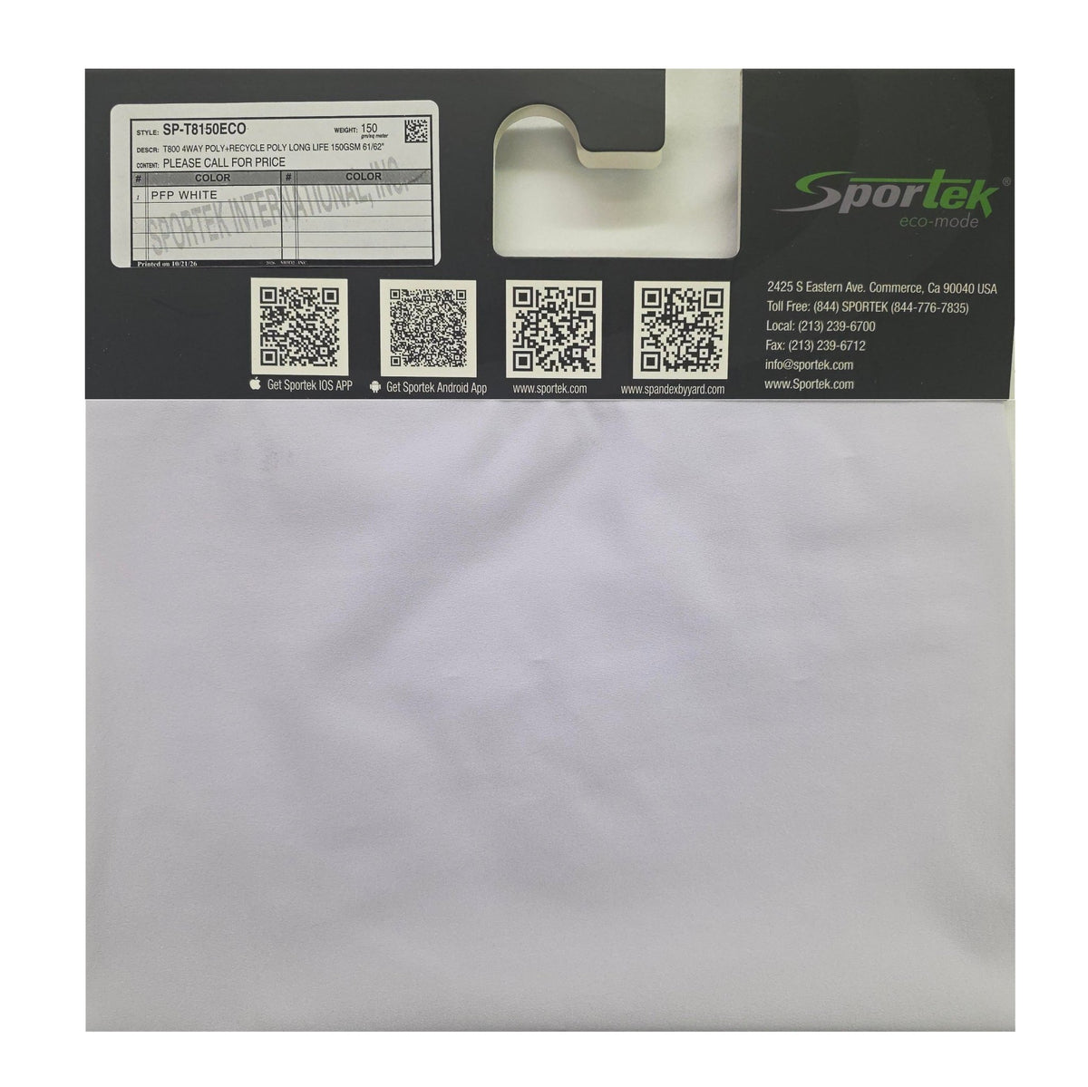 SP-T8150ECO — Recycled T800 Polyester 4-Way Stretch Fabric - spandexSportek International Inc.