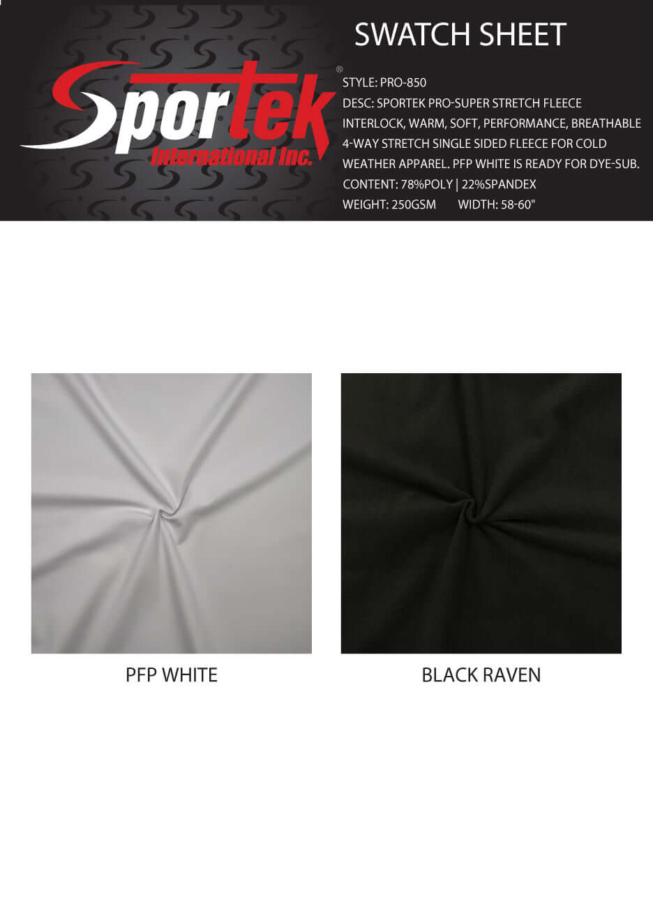 PRO - 850 Sportek Pro Super Stretch Fleece Interlock - Sportek International Inc.
