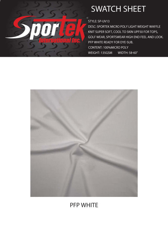 SP - UV13 Sportek Micro Poly Light Weight Waffle Knit - Sportek International Inc.