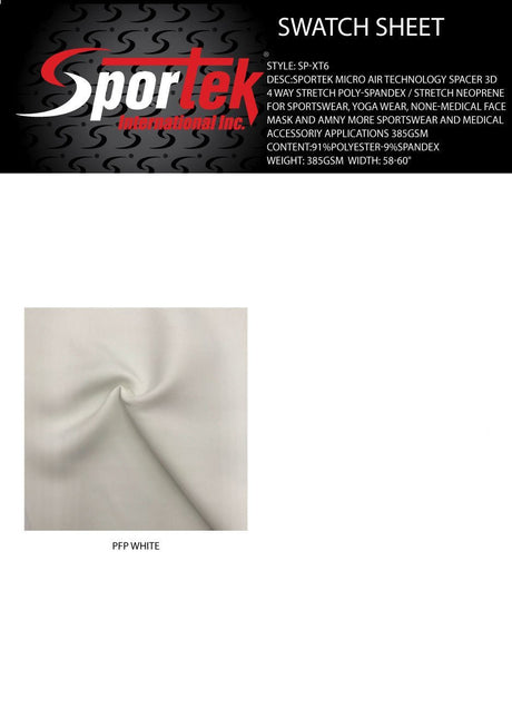 SP - XT6 Sportek Micro Air technology Spacer 3D 4 way stretch Poly - Spandex / Stretch neoprene - Sportek International Inc.