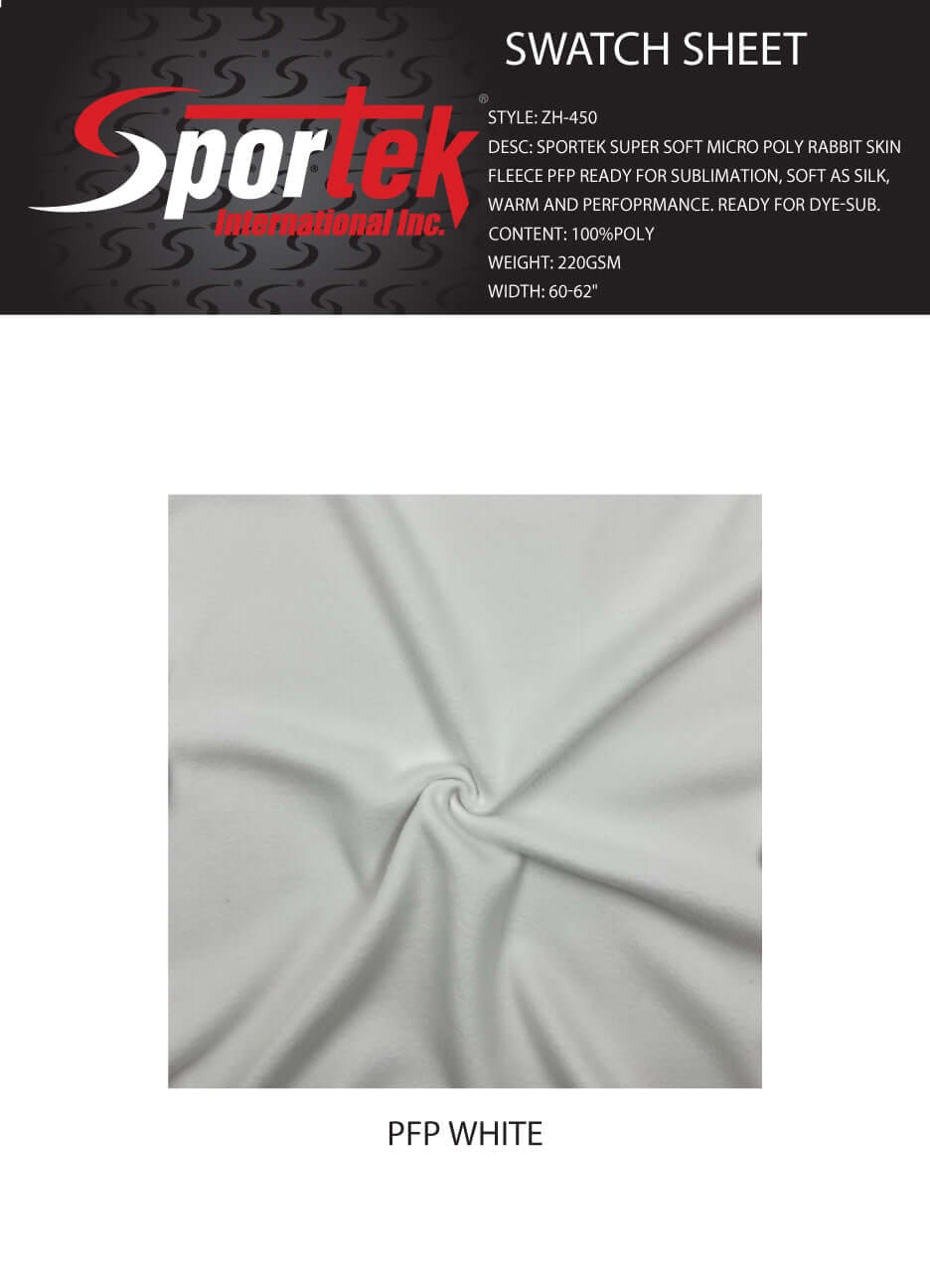 ZH - 450 Sportek Super Soft Micro Poly Rabbit Skin Fleece - Sportek International Inc.