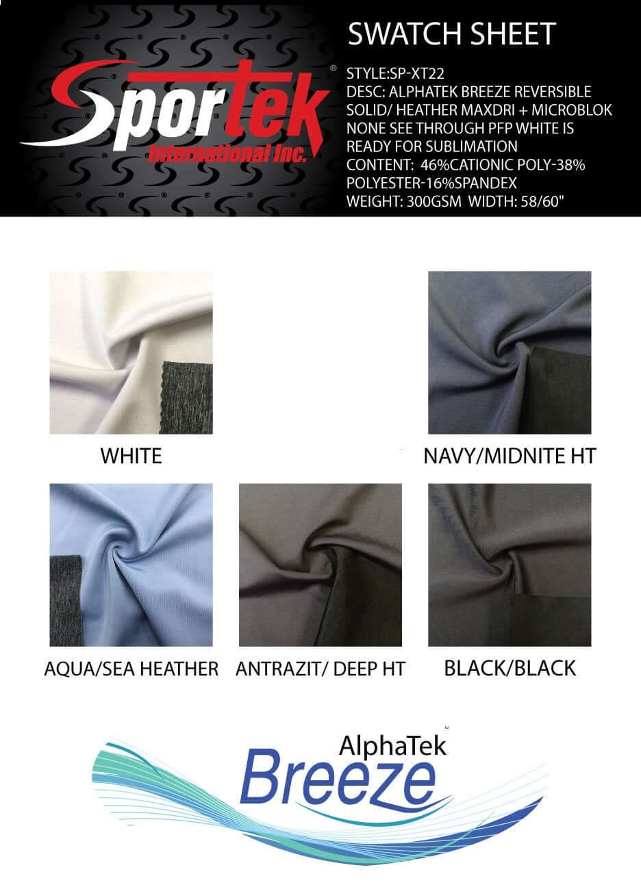 SP - XT22 | AlphaTek Breeze Reversible Solid/Heather MaxDri + MicroBlok - Sportek International Inc.