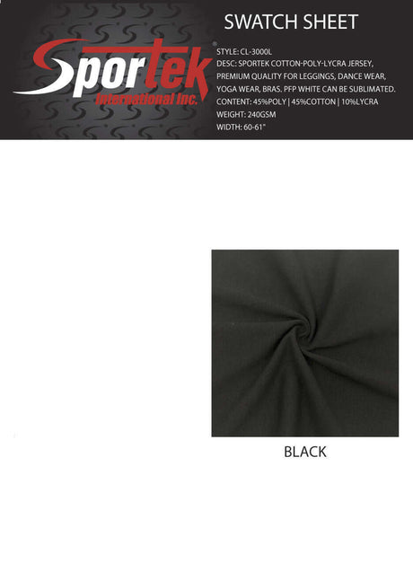 CL - 3000L Sportek Cotton - Poly - LYCRA® Jersey Premium Quality - Sportek International Inc.