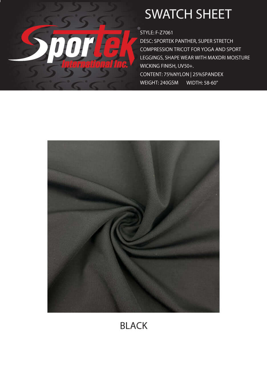 F - Z7061 Sportek Panther Super Stretch Compression Tricot - Sportek International Inc.
