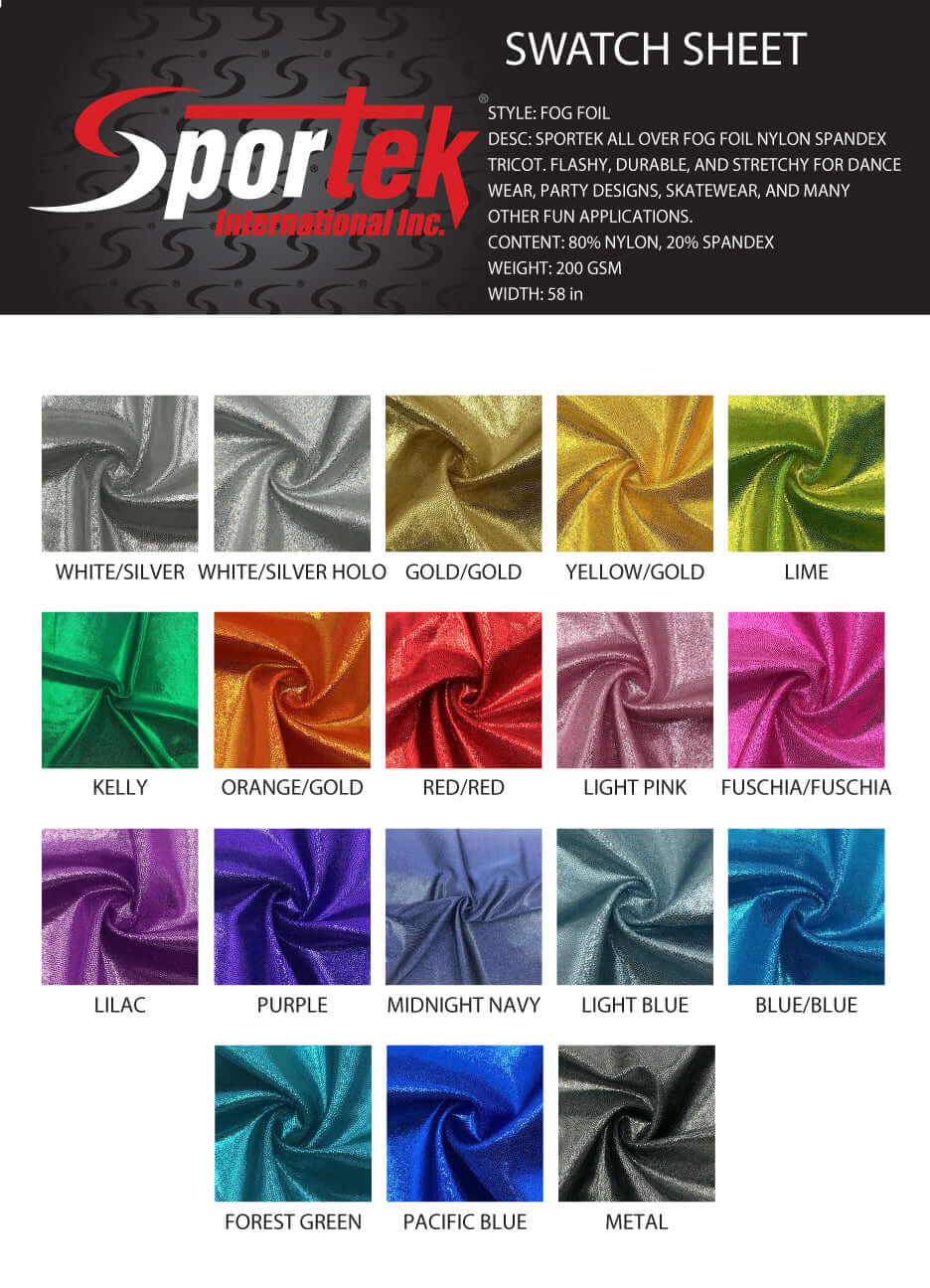 Fog Foil Nylon - Spandex | Metallic and Foil Spandex | Dance Wear | Party Design | Sakate wear - Sportek International Inc.