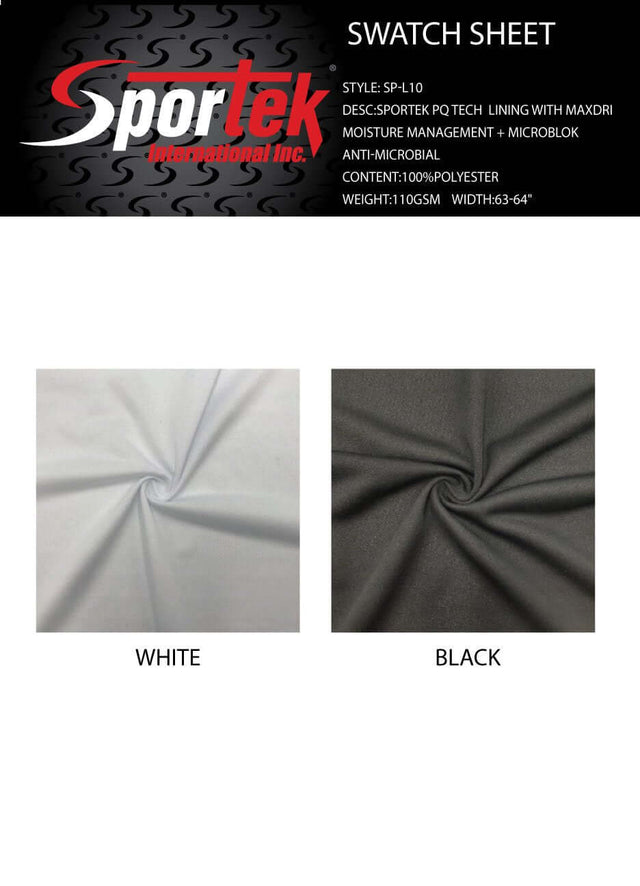 SP - L10 Sportek PQ Tech Lining with MaxDri Moisture Management - Sportek International Inc.