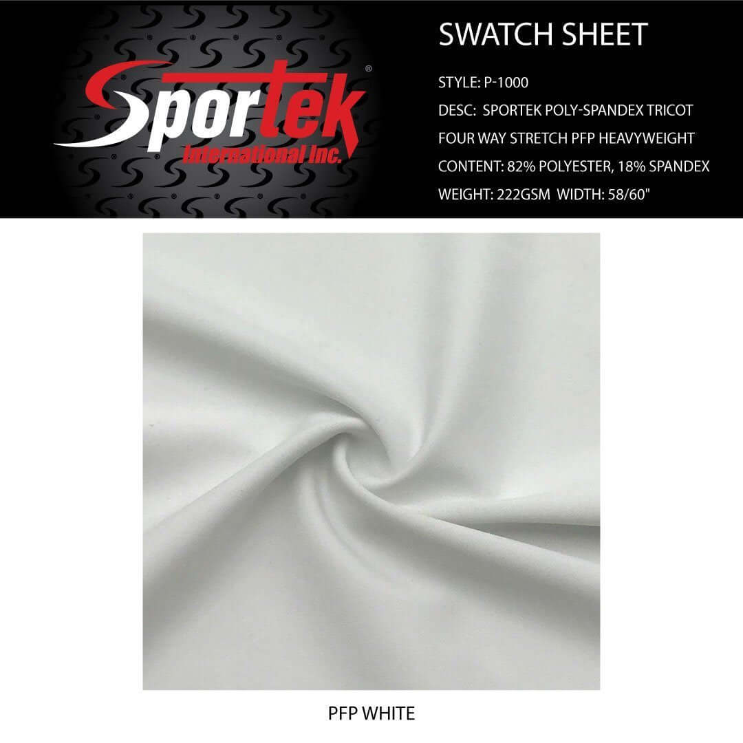 P - 1000 Sportek Poly - Spandex Tricot four Way Stretch PFP Heavyweight - Sportek International Inc.