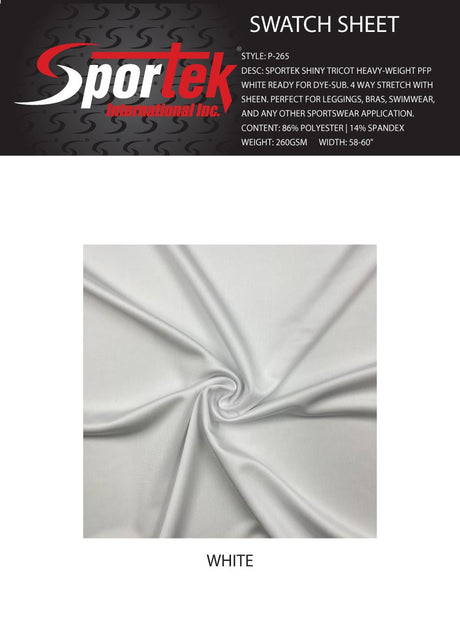 P - 265 Sportek Shiny Tricot Heavy Weight - Sportek International Inc.