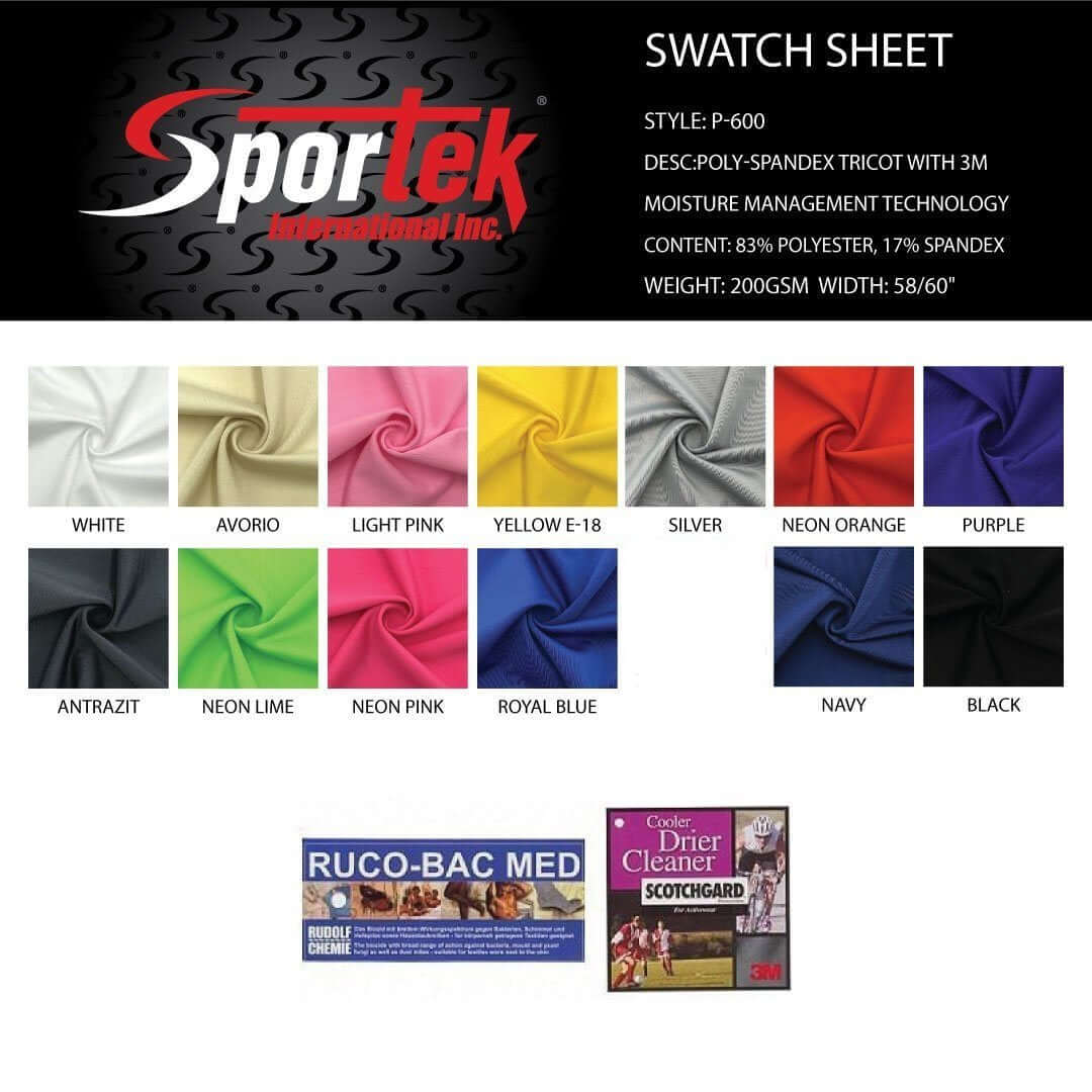 P - 600 Moisture Management Anti - Microbial Tricot - Sportek International Inc.
