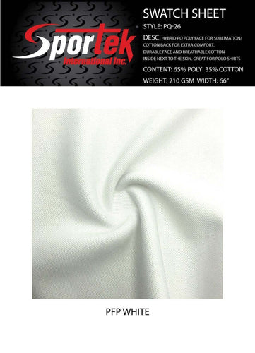 PQ-26 Hybrid PQ Poly Face for sublimation/cotton Back for extra comfort