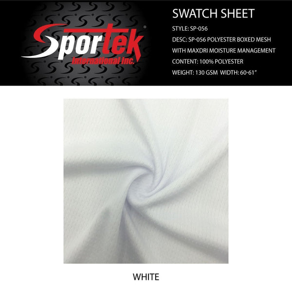 SP-056 Polyester Boxed Mesh with MaxDri Moisture Management PFP White for sublimation.