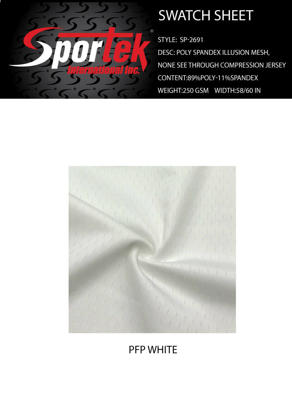 SP - 2691 Poly Spandex Illusion Mesh,None see through compression Jersey - Sportek International Inc.