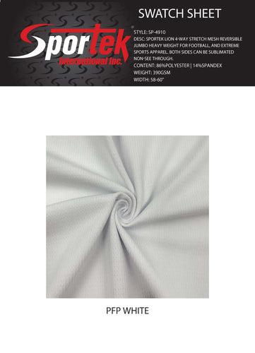 SP-4910 Sportek Lion 4-way Stretch Mesh reversible Jumbo Heavy Weight