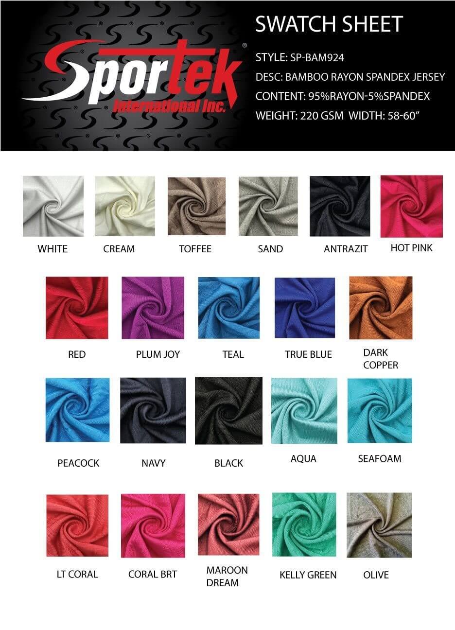 SP - Bam924 Stretch Jersey Bamboo Spandex - Sportek International Inc.