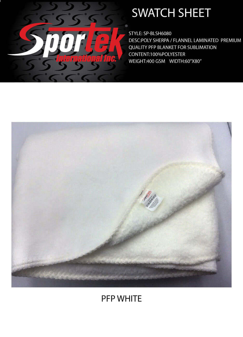SP - BLSH6080 Poly Sherpa / Flannel Laminated Premium Quality - Sportek International Inc.