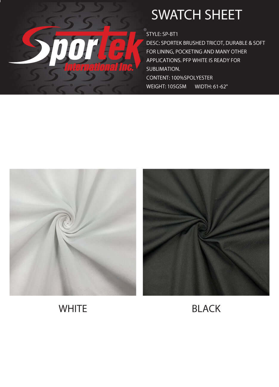 SP - BT1 Sportek Brushed Tricot Durable and Soft - Sportek International Inc.