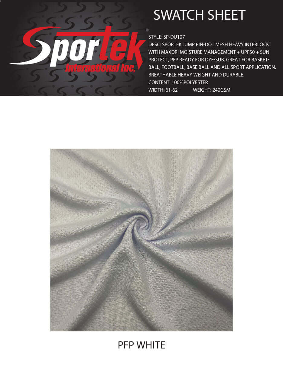 SP - DU107 Sportek Jump Pin - Dot Mesh Heavy Interlock - Sportek International Inc.