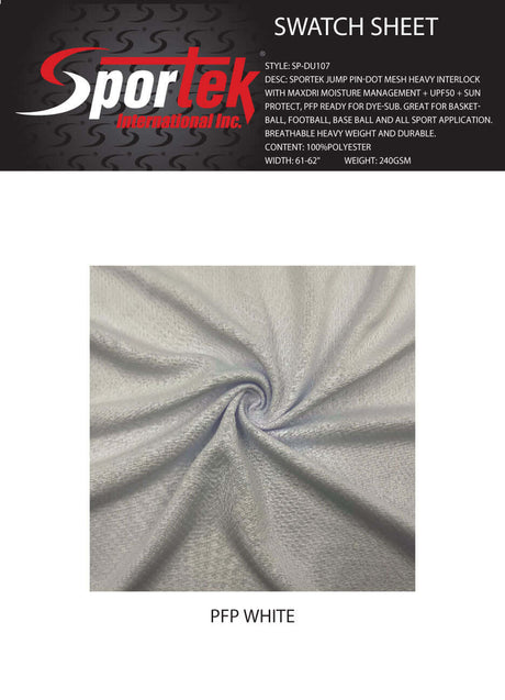 SP - DU107 Sportek Jump Pin - Dot Mesh Heavy Interlock - Sportek International Inc.