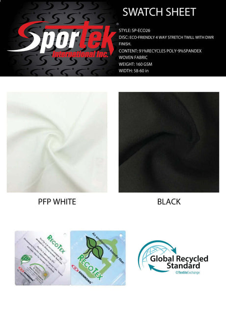 SP - ECO26 Eco - Friendly| 4 way stretch | Twill with DWR Finish - Sportek International Inc.