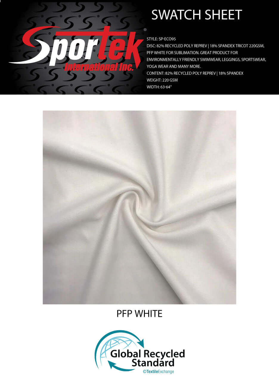 SP - ECO95 PFP White for sublimation. Environmentally friendly UV50+ - Sportek International Inc.