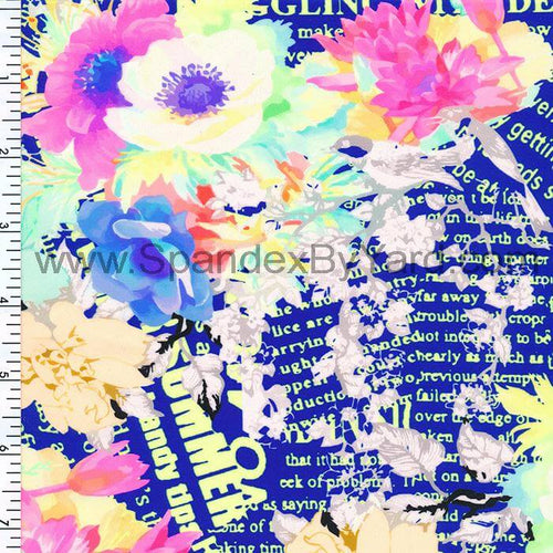 SP-NP2601 Floral News Nylon Spandex Digitally Wet Print