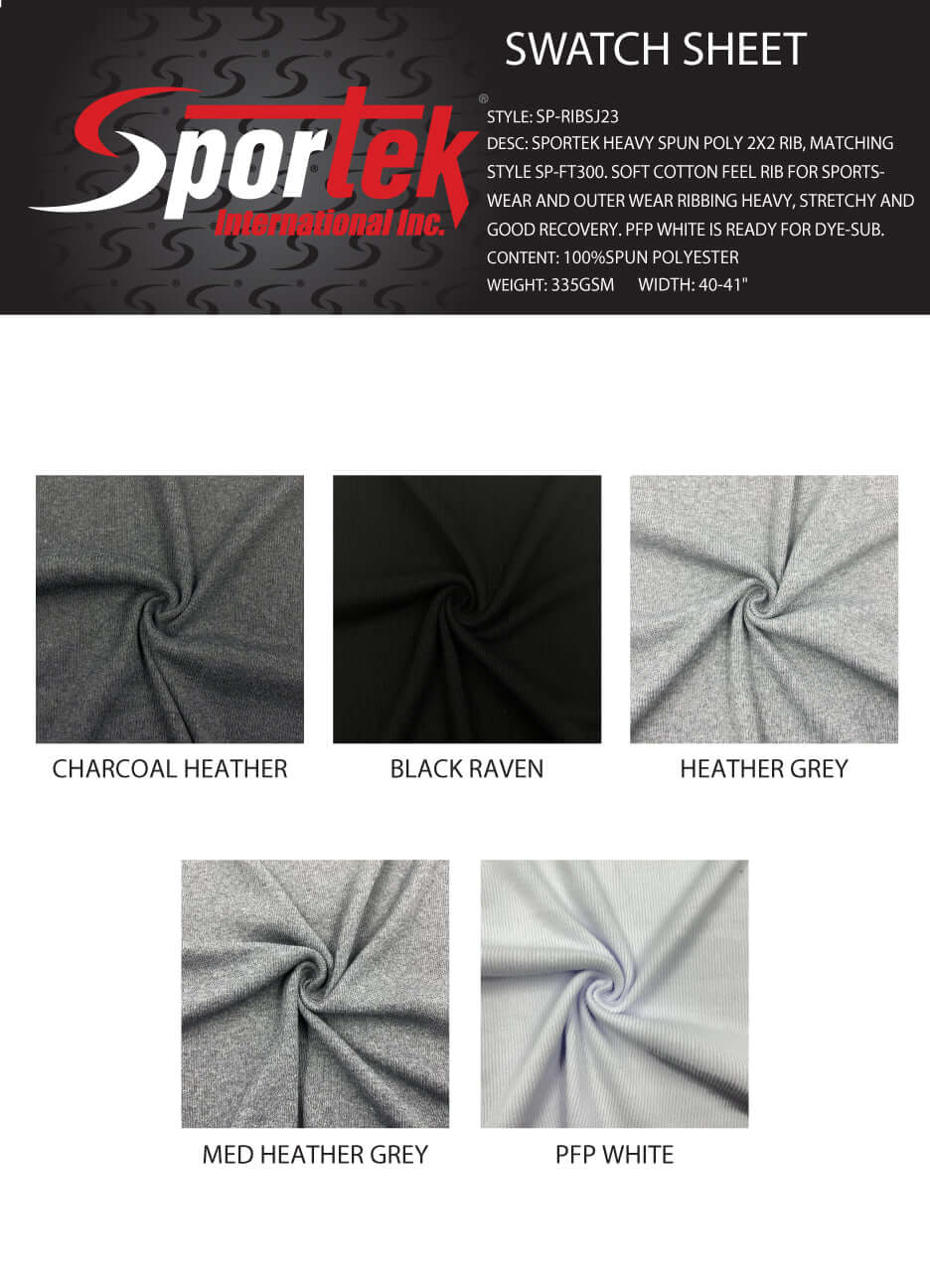 SP - RIBSJ23 Sportek Heavy Spun poly 2x2 RIB - Sportek International Inc.