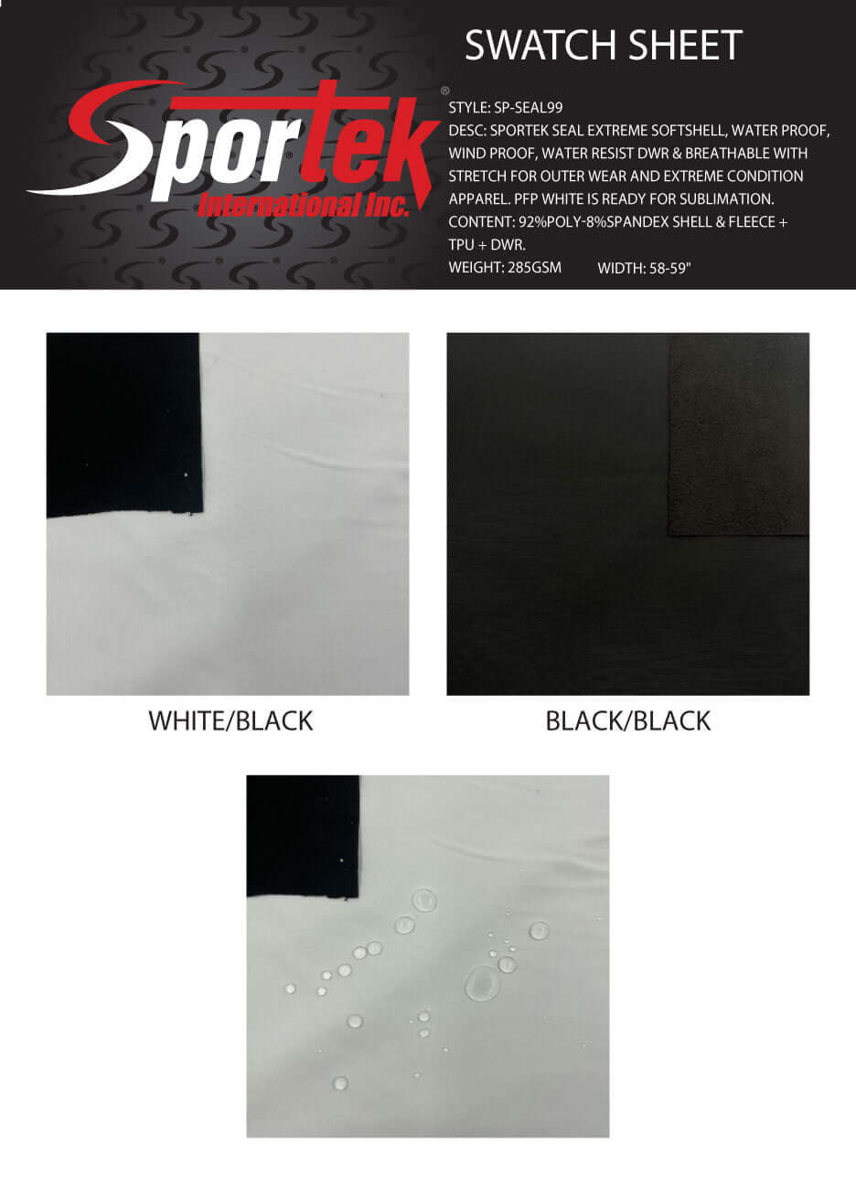 SP - SEAL99 Sportek seal extreme softshell, waterproof, windproof, water resist DWR, and Breathable with stretch - Sportek International Inc.