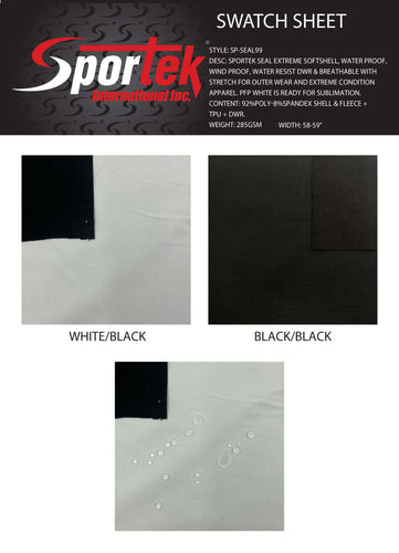 SP-SEAL99 Sportek seal extreme softshell, waterproof, windproof, water resist DWR, and Breathable with stretch