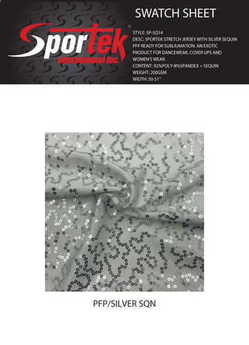 SP-SQ14 Sportek Stretch Jersey with Silver Sequin