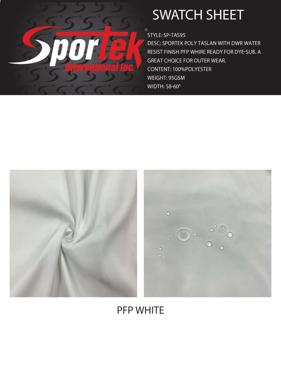 SP - TAS95 Sportek Poly Taslan with DWR water resist finish - Sportek International Inc.