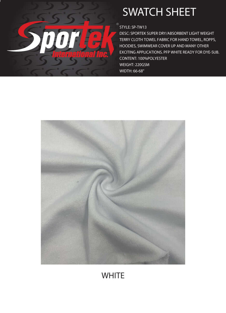 SP - TW13 Sportek Super Dry Absorbent Light Weight Terry Cloth Towel Fabric - Sportek International Inc.