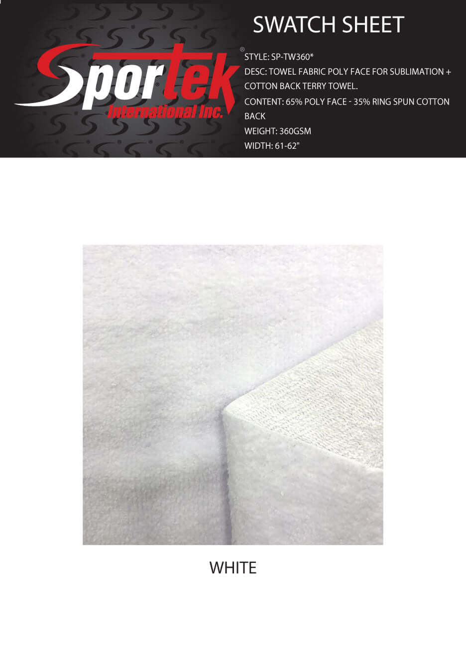 SP - TW360* Towel Fabric Poly Face For sublimation - Sportek International Inc.