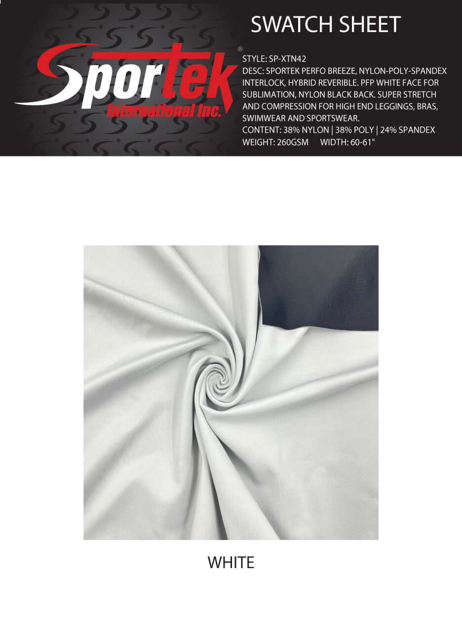 SP - XTN42 Sportek Perfo Breeze | Nylon - poly - spandex interlock | Hybrid Reversible - Sportek International Inc.