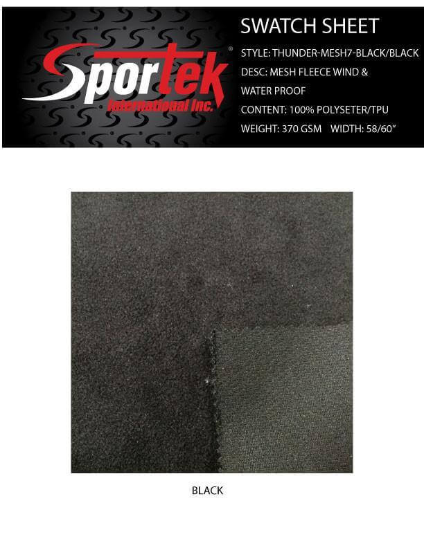 SP - Thunder Mesh 7 Mesh - Fleece Soft Shell , Wind Proof, Water Proof - Sportek International Inc.
