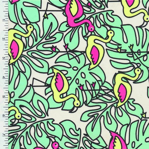 XL0002 Printed Spandex Tricot Promo print Flamingo