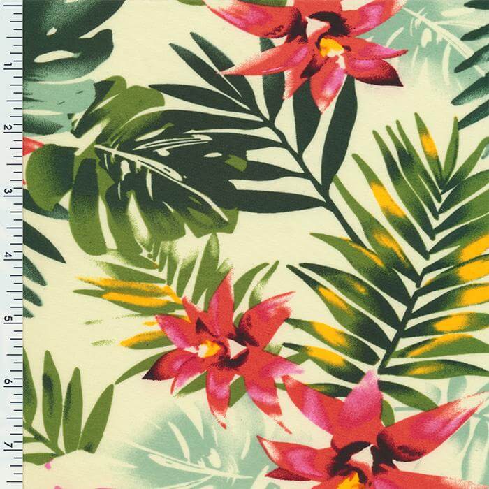XL0030 Printed Spandex Tricot Promo print "olala tropical" - Sportek International Inc.