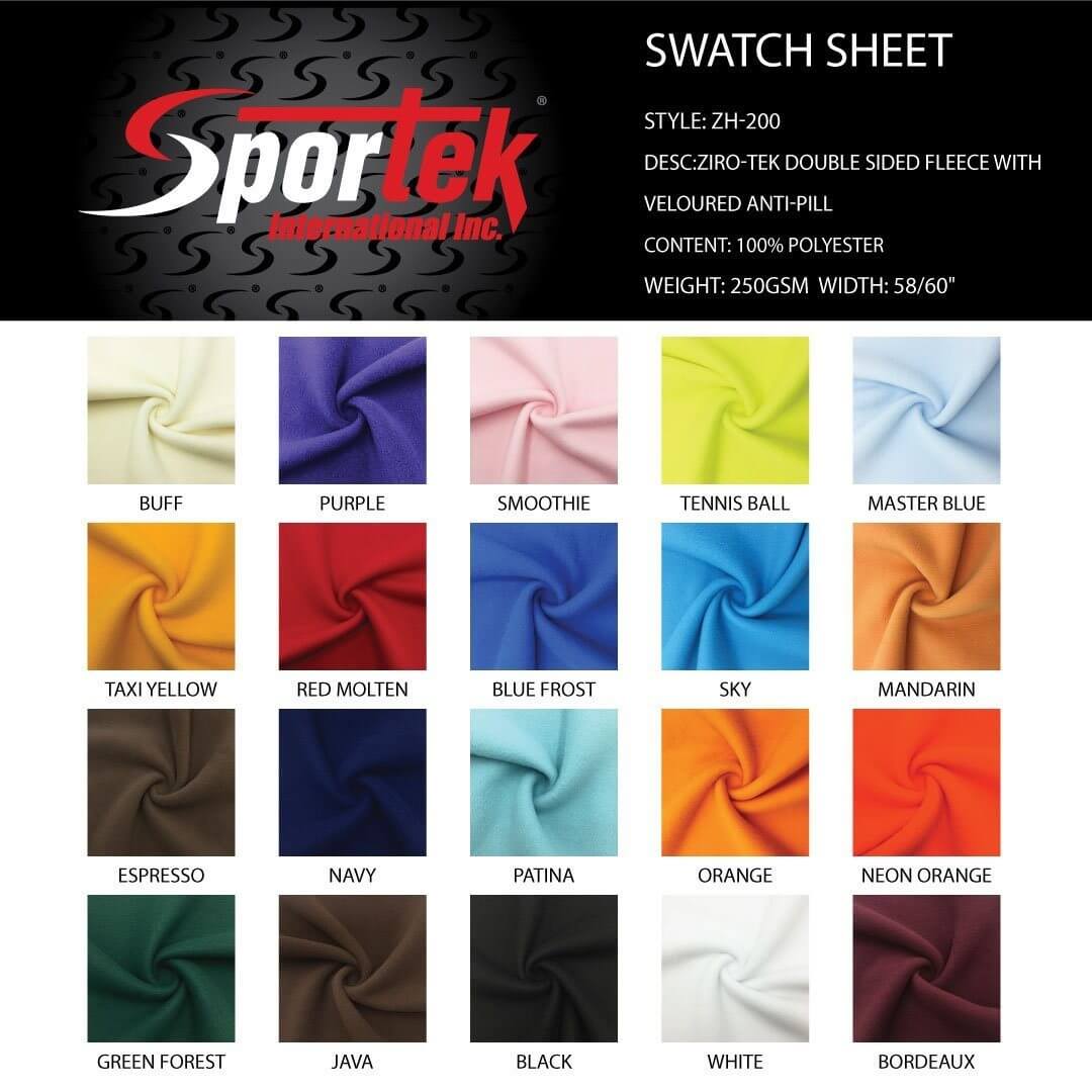 ZH - 200 Ziro - Tek Fleece 200 Wt | Ziro - Tek Double Sided Fleece with Veloured Anti - Pill Finish Face - Sportek International Inc.