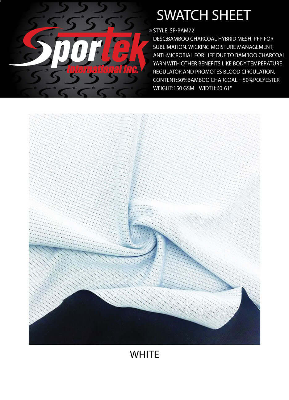 SP - BAM72 Bamboo Charcoal Hybrid Mesh - Sportek International Inc.