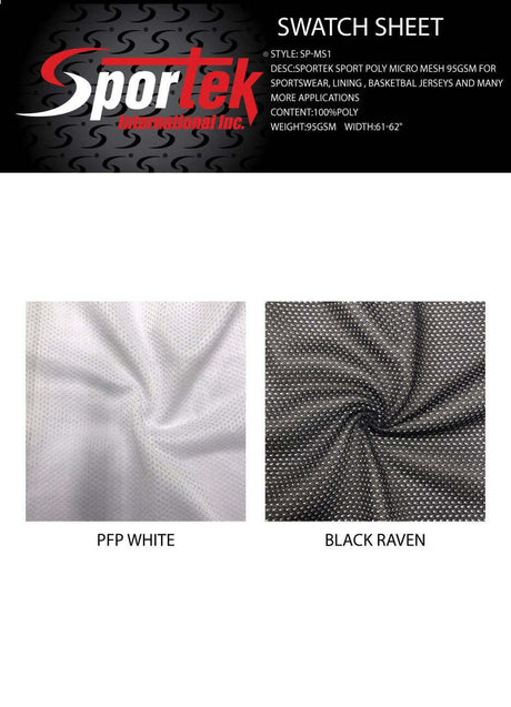SP - MS1 | Sportek Sport Poly Micro Mesh 95 GSM For Sportswear, Lining - Sportek International Inc.