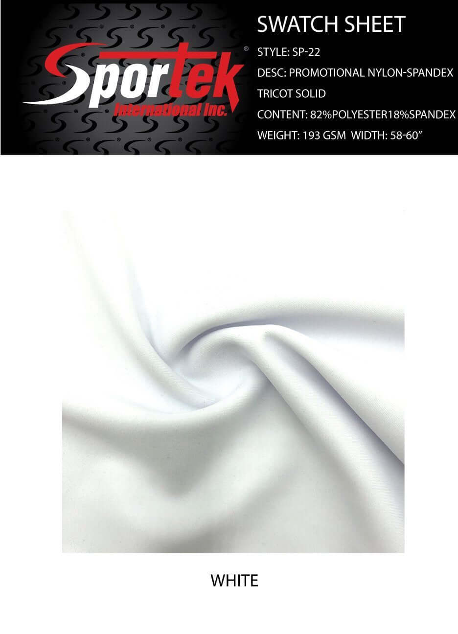 SP - 22 Promotional Nylon Spandex Tricot Solid - Sportek International Inc.