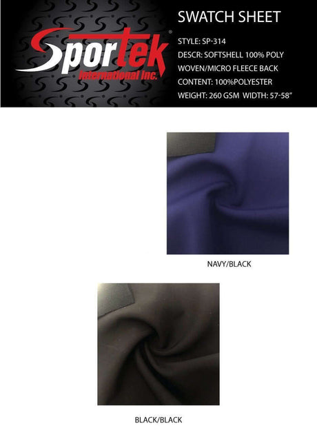SP - 314 Sportek Brand softshell with poly weaved face - Sportek International Inc.