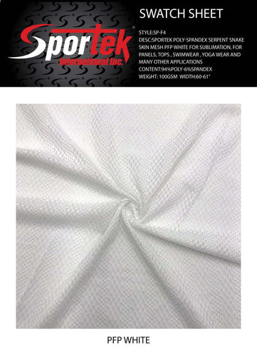 SP-F4 Sportek Poly-spandex serpent snake skin mesh PFP whiter for sublimation