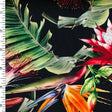 SP - NP2687 Tropical Roses - Black Green Orange Purple | Nylon Spandex Digitally Wet print - Sportek International Inc.