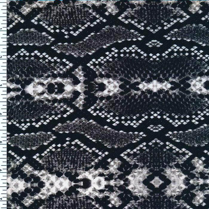 SP - NP2700 Grey Black White King Cobra Skin Nylon Spandex Digitally Wet Print - Sportek International Inc.