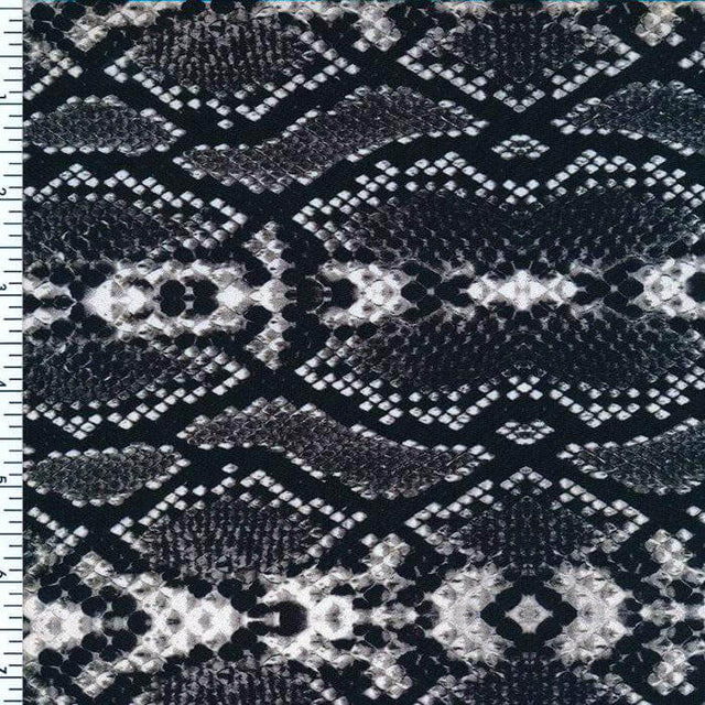 SP - NP2700 Grey Black White King Cobra Skin Nylon Spandex Digitally Wet Print - Sportek International Inc.