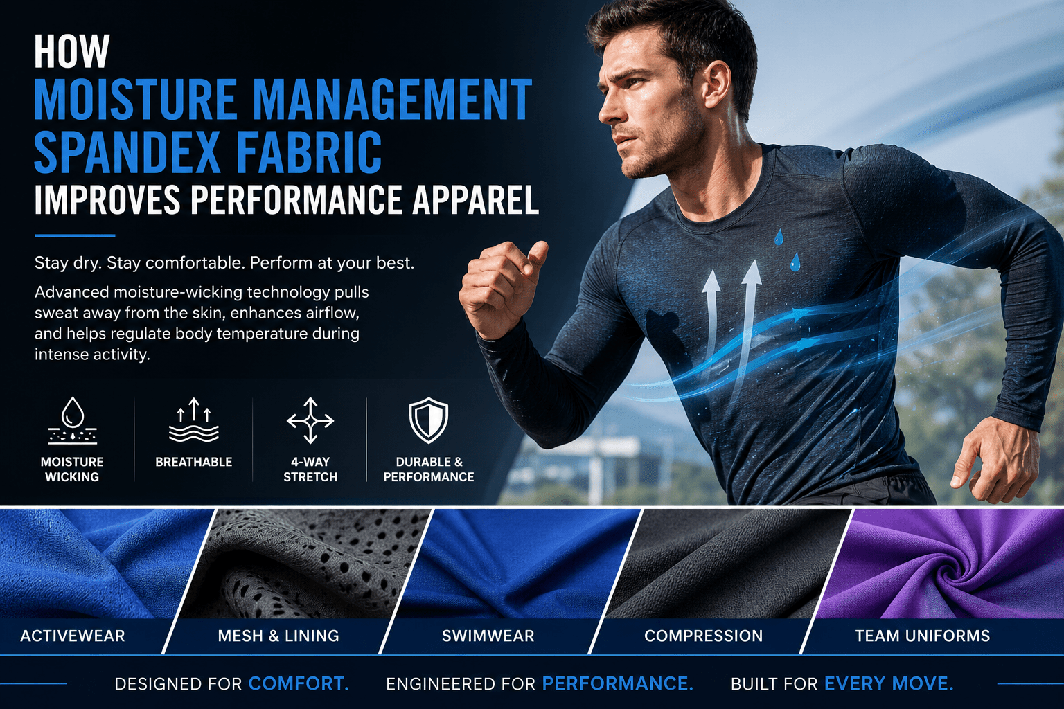How Moisture Management Spandex Fabric Improves Performance Apparel - Sportek International Inc.