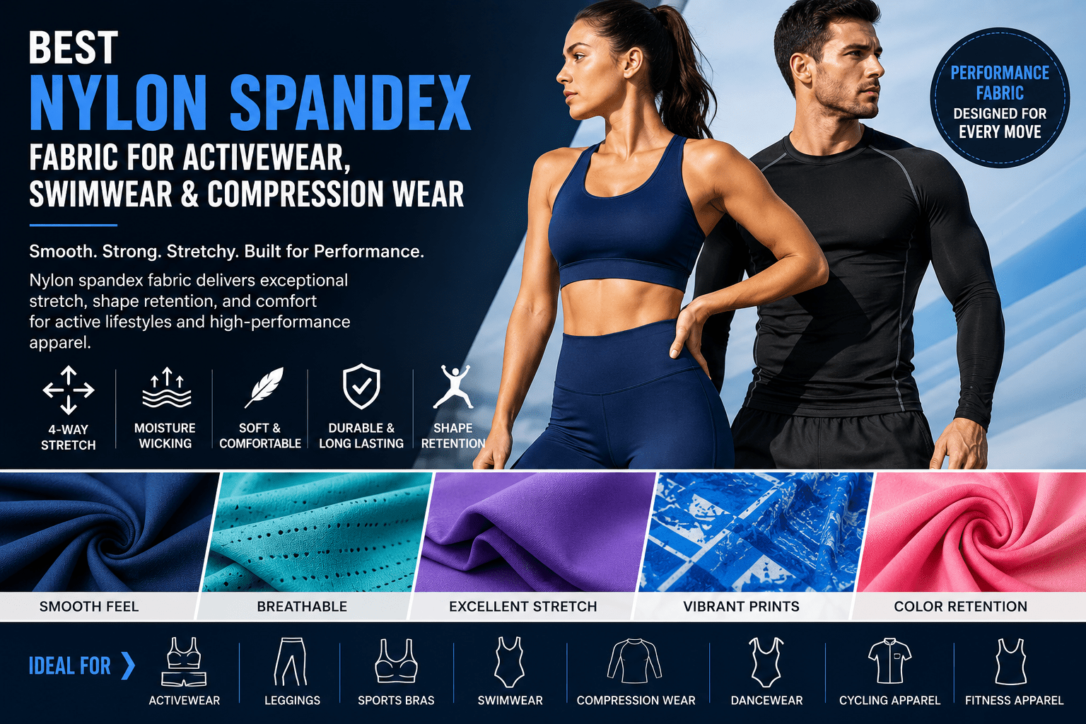 Best Nylon Spandex Fabric for Activewear, Swimwear & Compression Wear - Sportek International Inc.