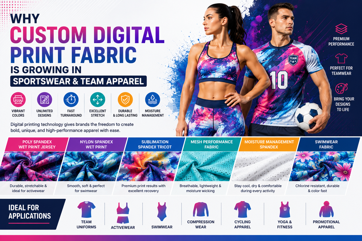 Why Custom Digital Print Fabric Is Growing in Sportswear & Team Apparel - Sportek International Inc.