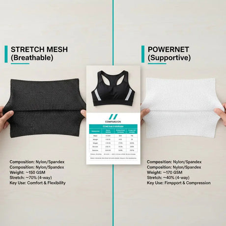 Mesh for Sports Bras: Breathability, Support & Stretch Guide - Sportek International Inc.