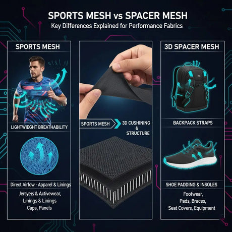 Sports Mesh vs Spacer Mesh: Key Differences Explained - Sportek International Inc.